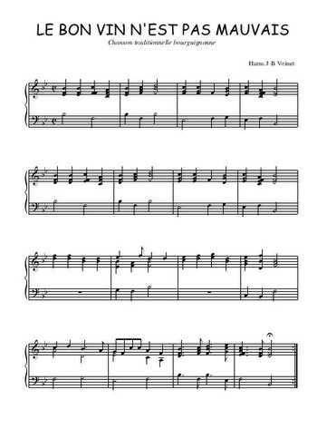 Téléchargez l'arrangement pour piano de la partition de Le bon vin n'est pas mauvais en PDF